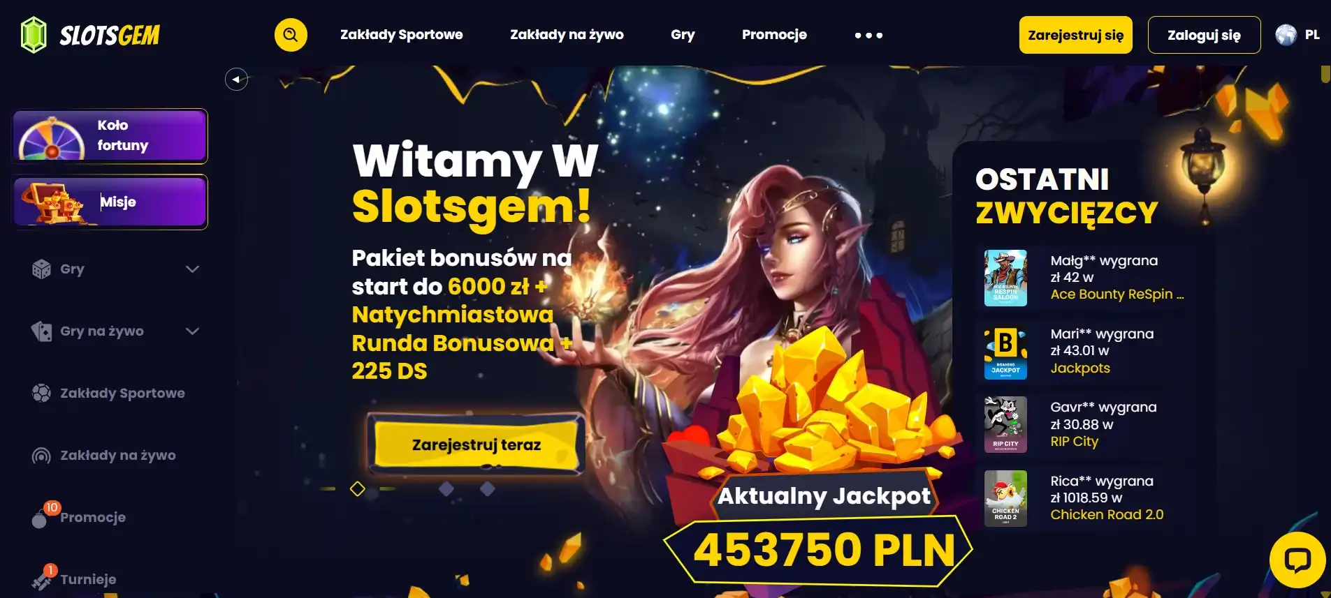 Slotsgem strona główna gier